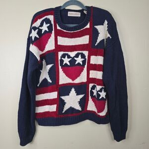 Marsh Landing vintage American stars & hearts sweater size M